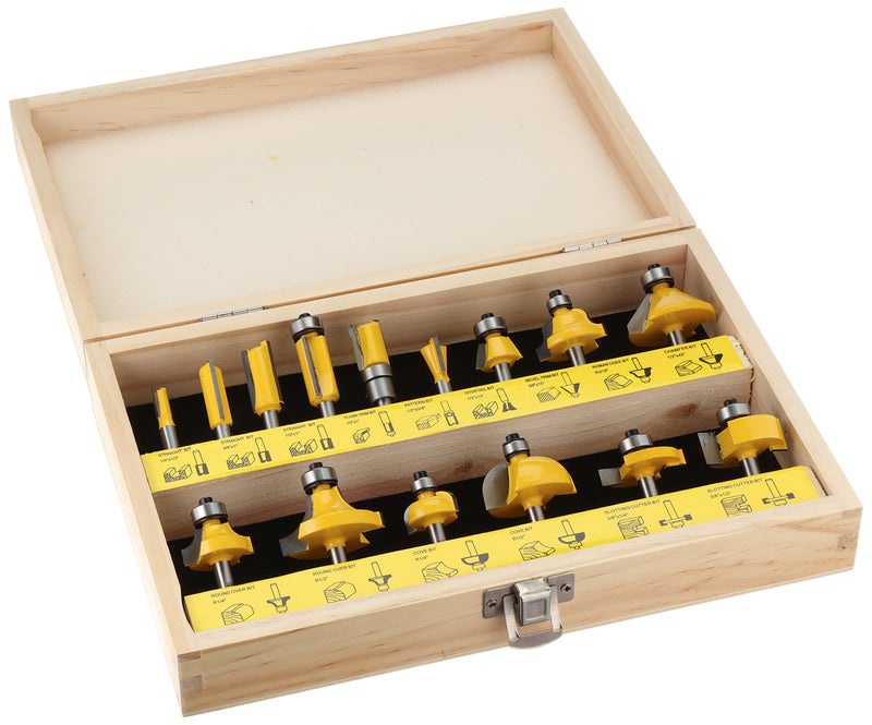 YONICO - Router Bits 1/4 Shank - Tungsten Carbide 1/4 Router Bit Set - Home Improvement Router Bits for Woodworking Tools Fresas para Router - 17150q - Image 1